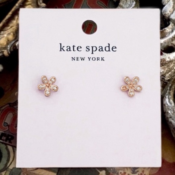 KATE SPADE • Rose Gold Gleaming Gardenia Flower Earrings - Picture 4 of 4